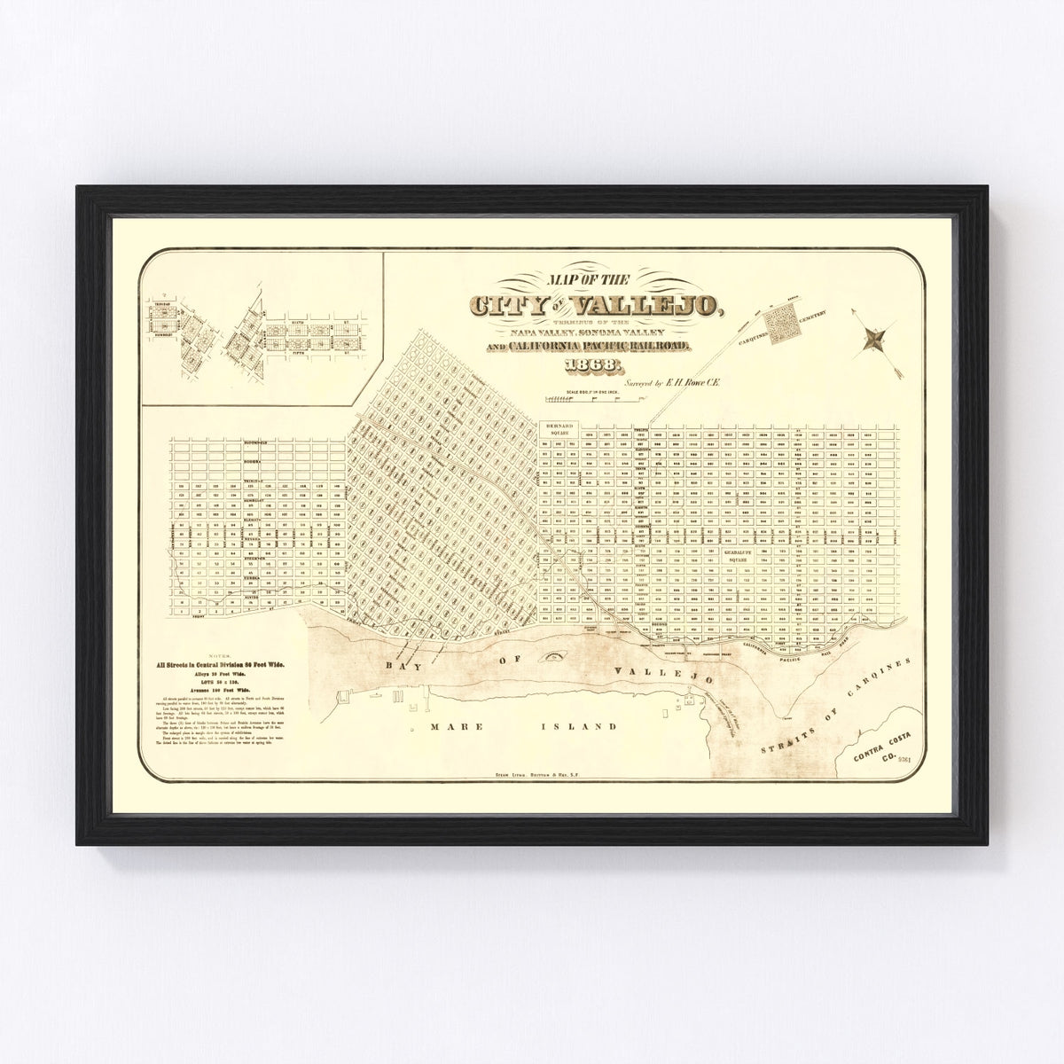 Vallejo Vintage Map 1868