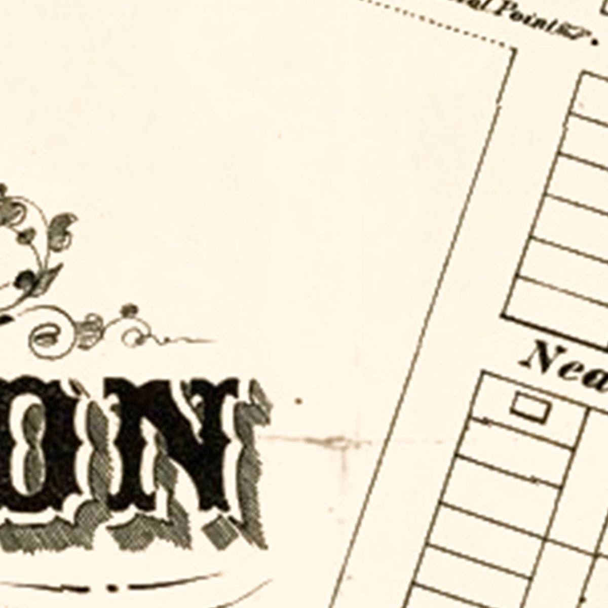 Restored historic details from the 1869 city map of Pleasanton, California