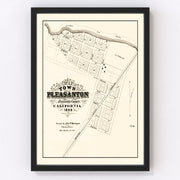 Pleasanton Vintage Map 1869