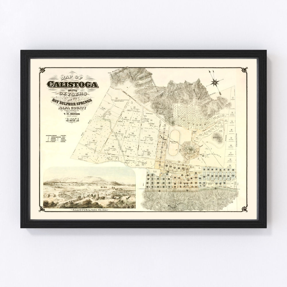 Calistoga Vintage Map 1871