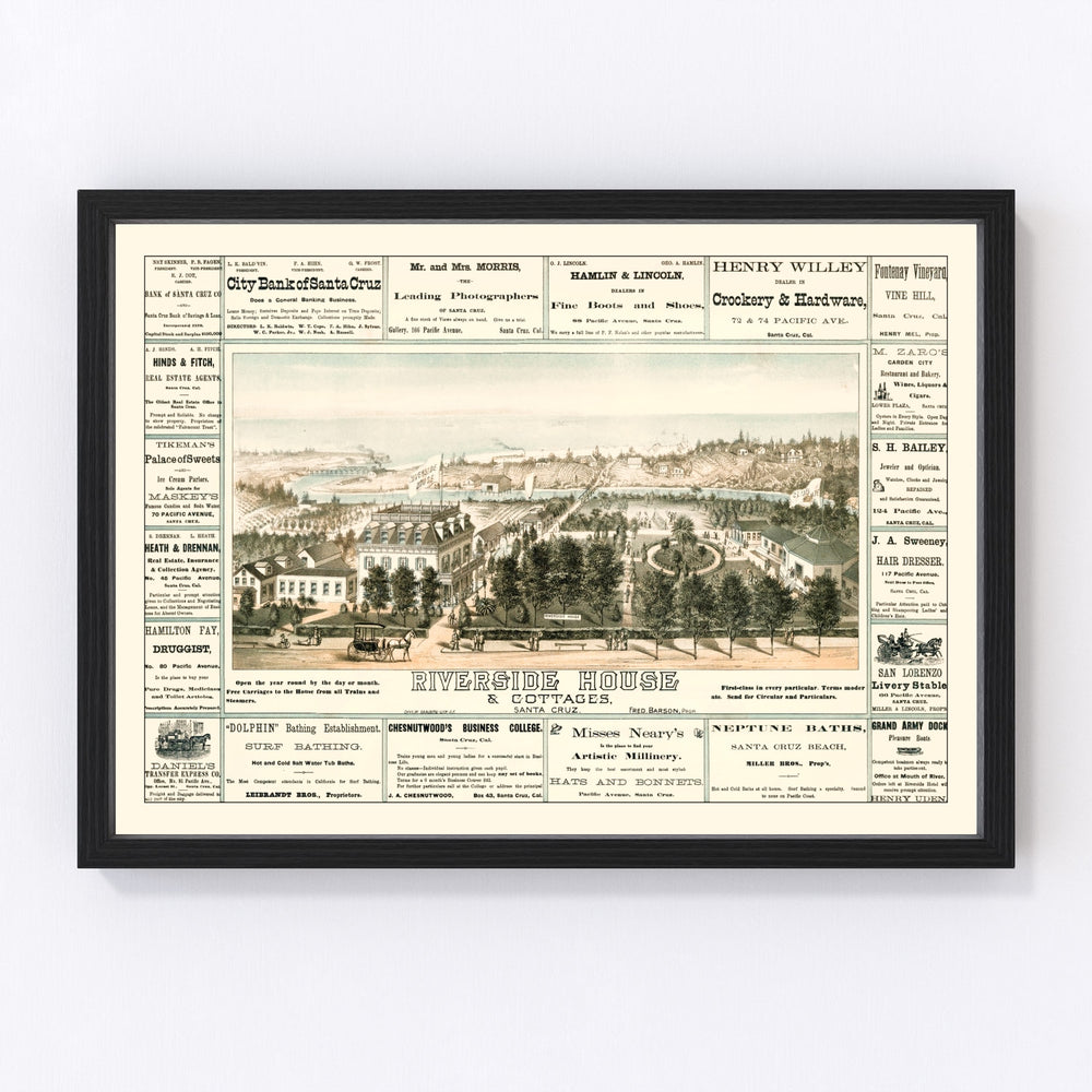 Santa Cruz Vintage Map 1878