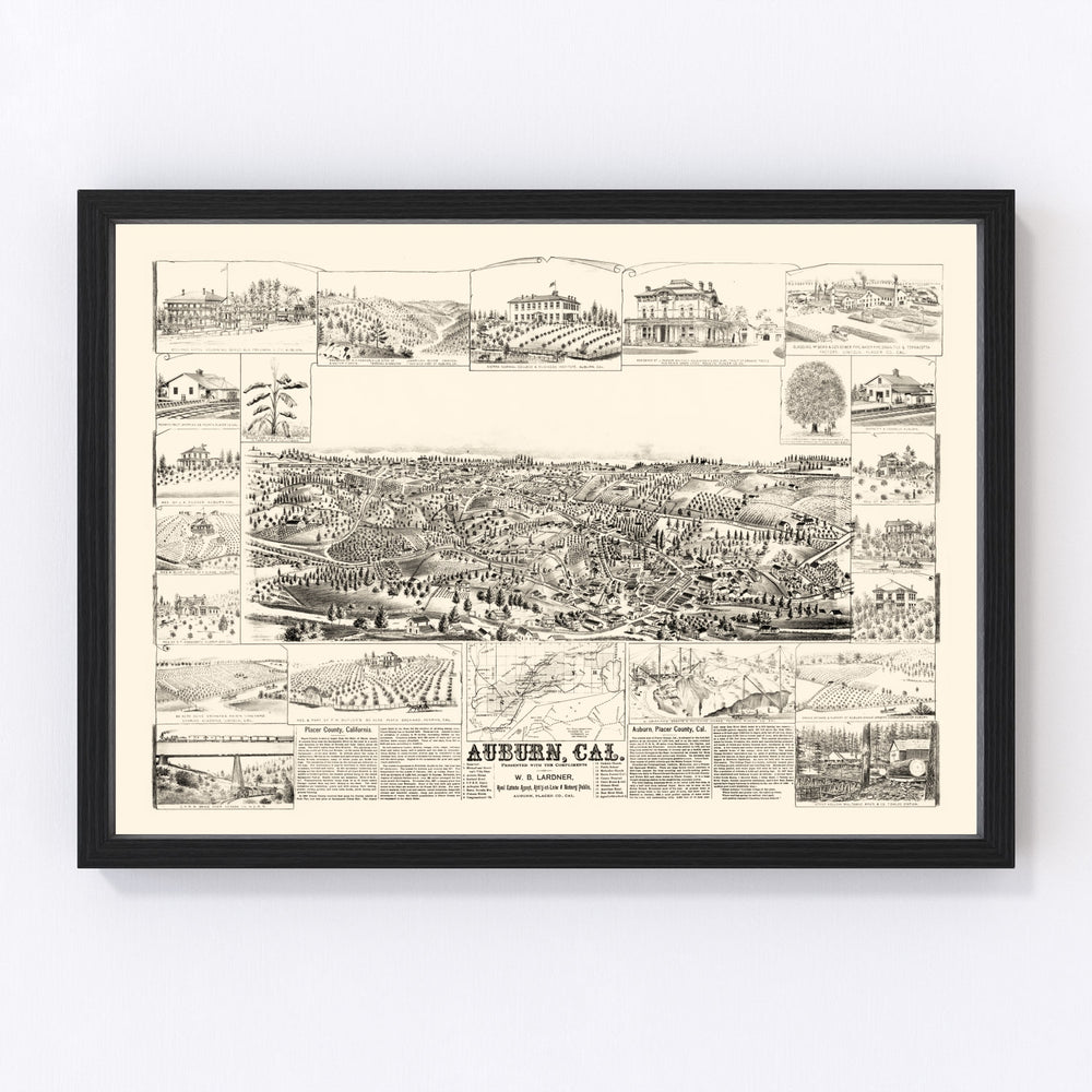 Auburn Vintage Map 1887
