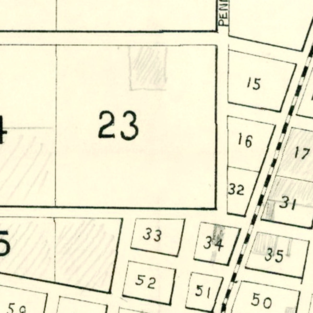 Restored historic details from the 1887 city map of Colton, California