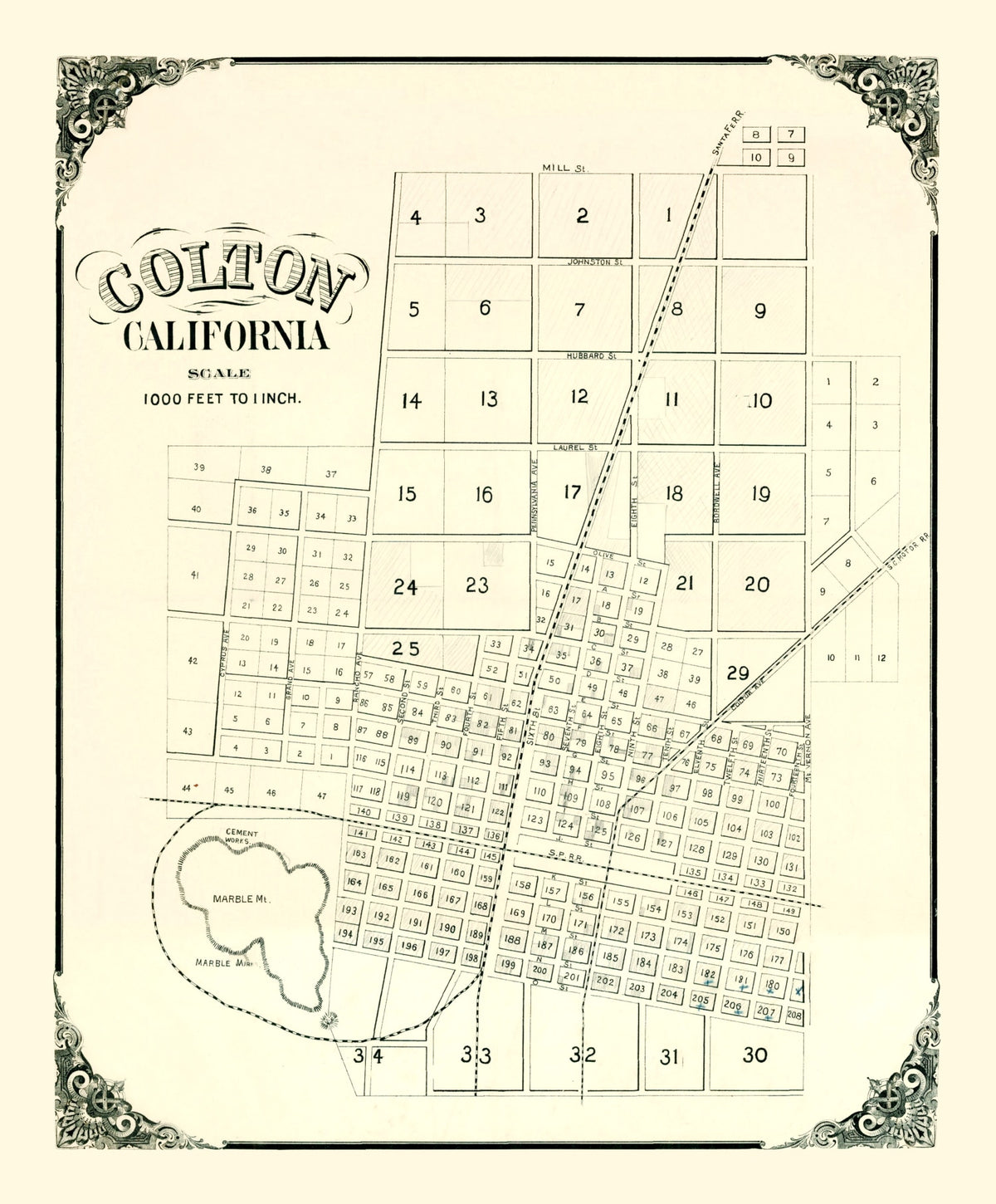 Preview of Vintage Map of Colton, California 1887
