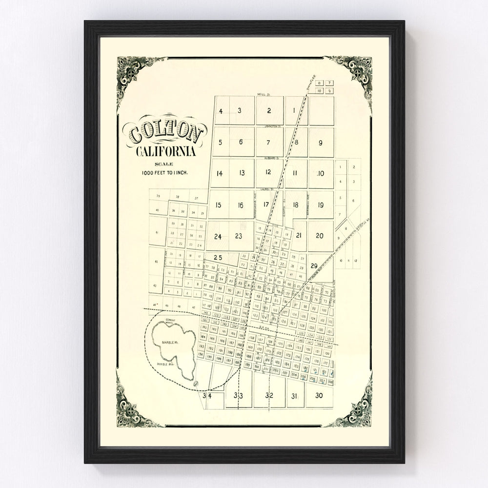 Colton Vintage Map 1887