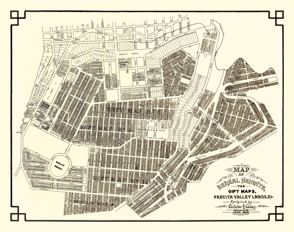 Preview of Vintage Map of Bernal Heights, California 1889