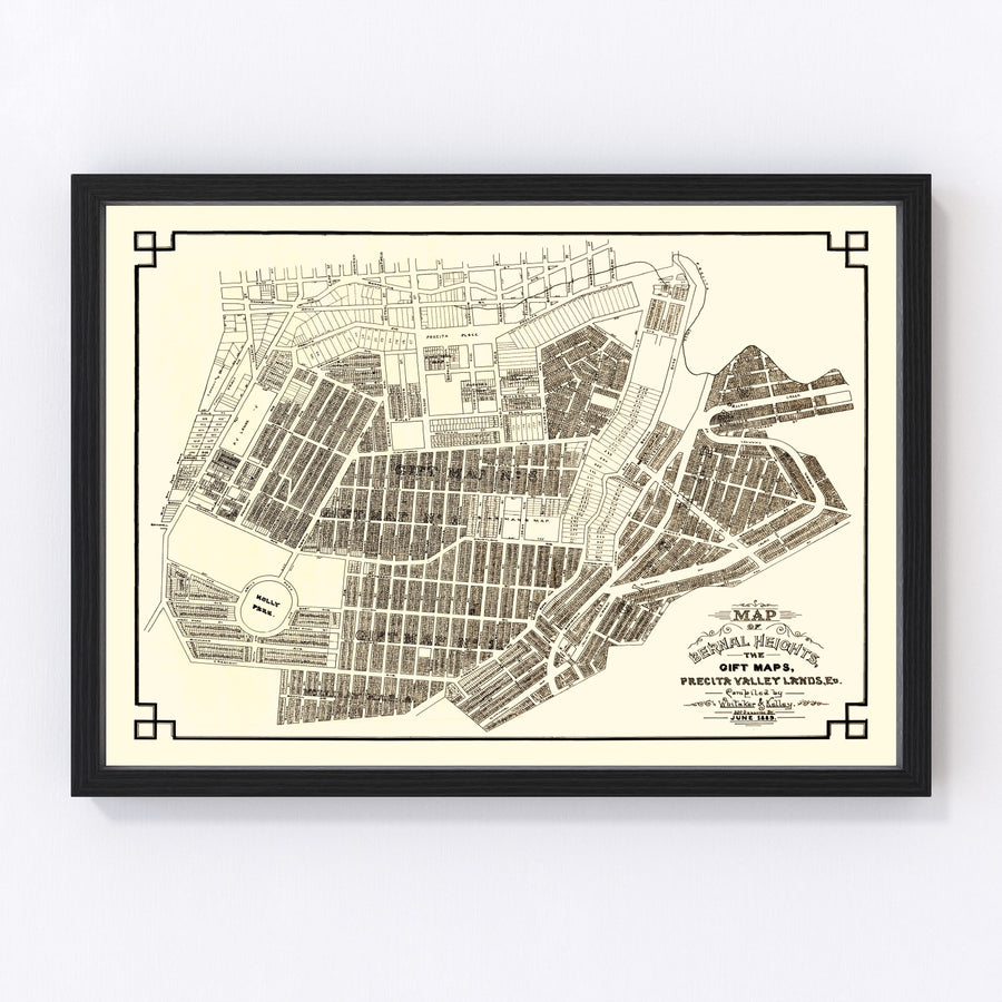 Bernal Heights Vintage Map 1889