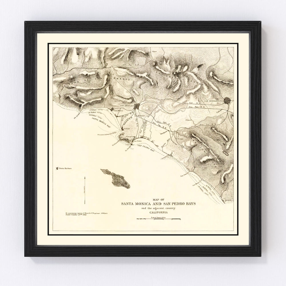 Santa Monica Vintage Map 1892