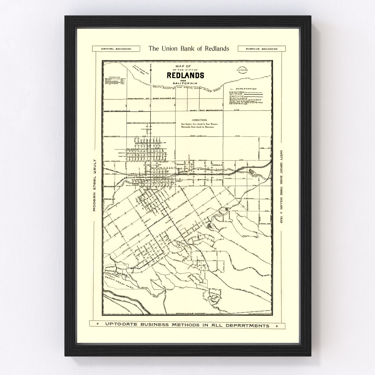 Redlands Vintage Map 1902