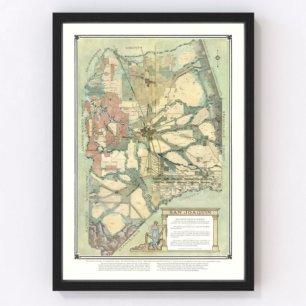 San Joaquin Vintage Map 1910