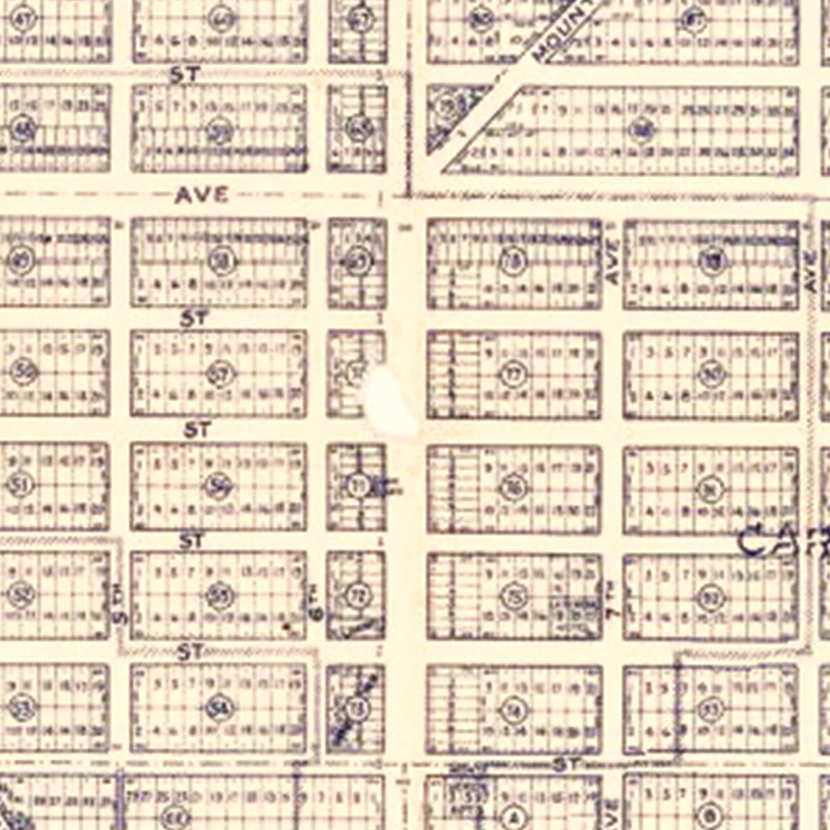 Restored historic details from the 1920 city map of Carmel-By-The-Sea, California