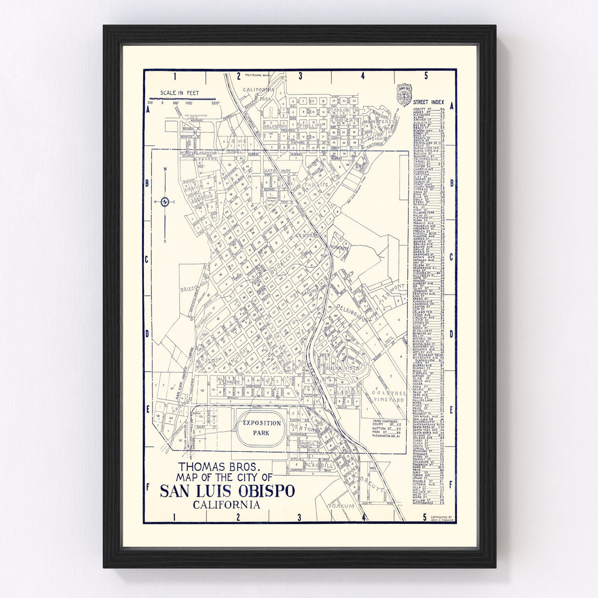 San Luis Obispo Vintage Map 1920