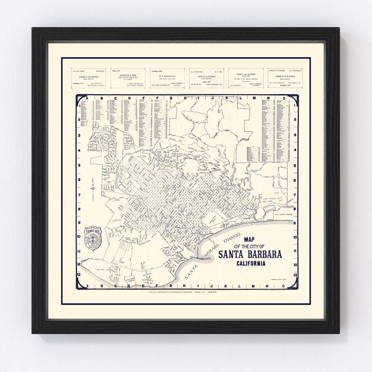 Santa Barbara Vintage Map 1920