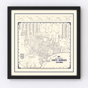 Santa Barbara Vintage Map 1920