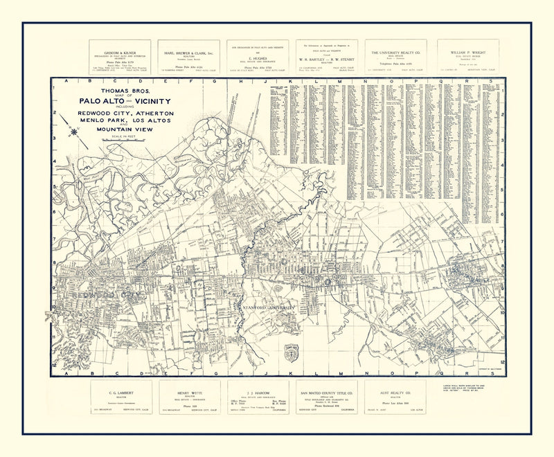 Size comparison using Vintage Map of Palo Alto, California 1920