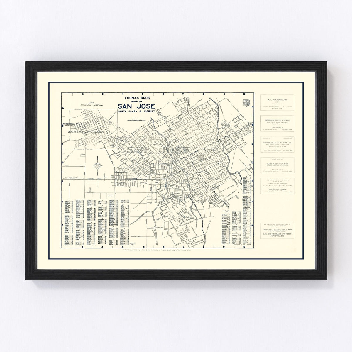 San Jose Vintage Map 1920