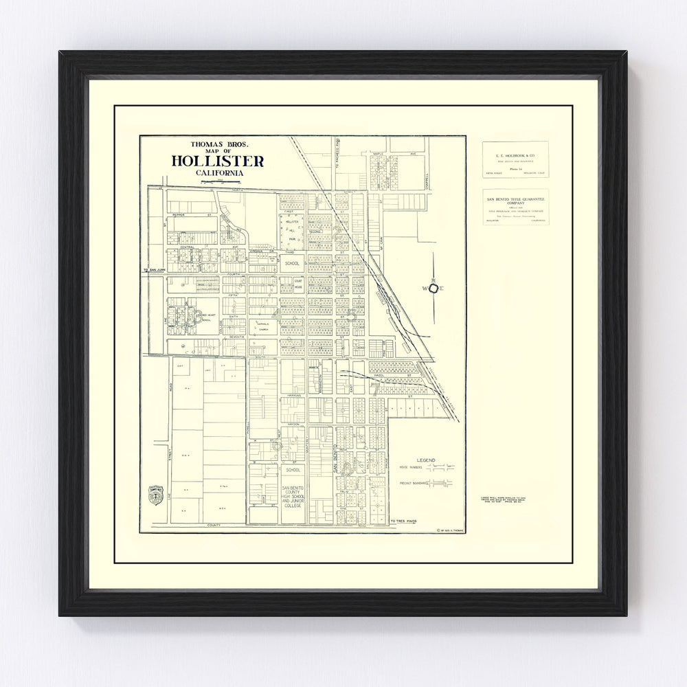 Hollister Vintage Map 1920