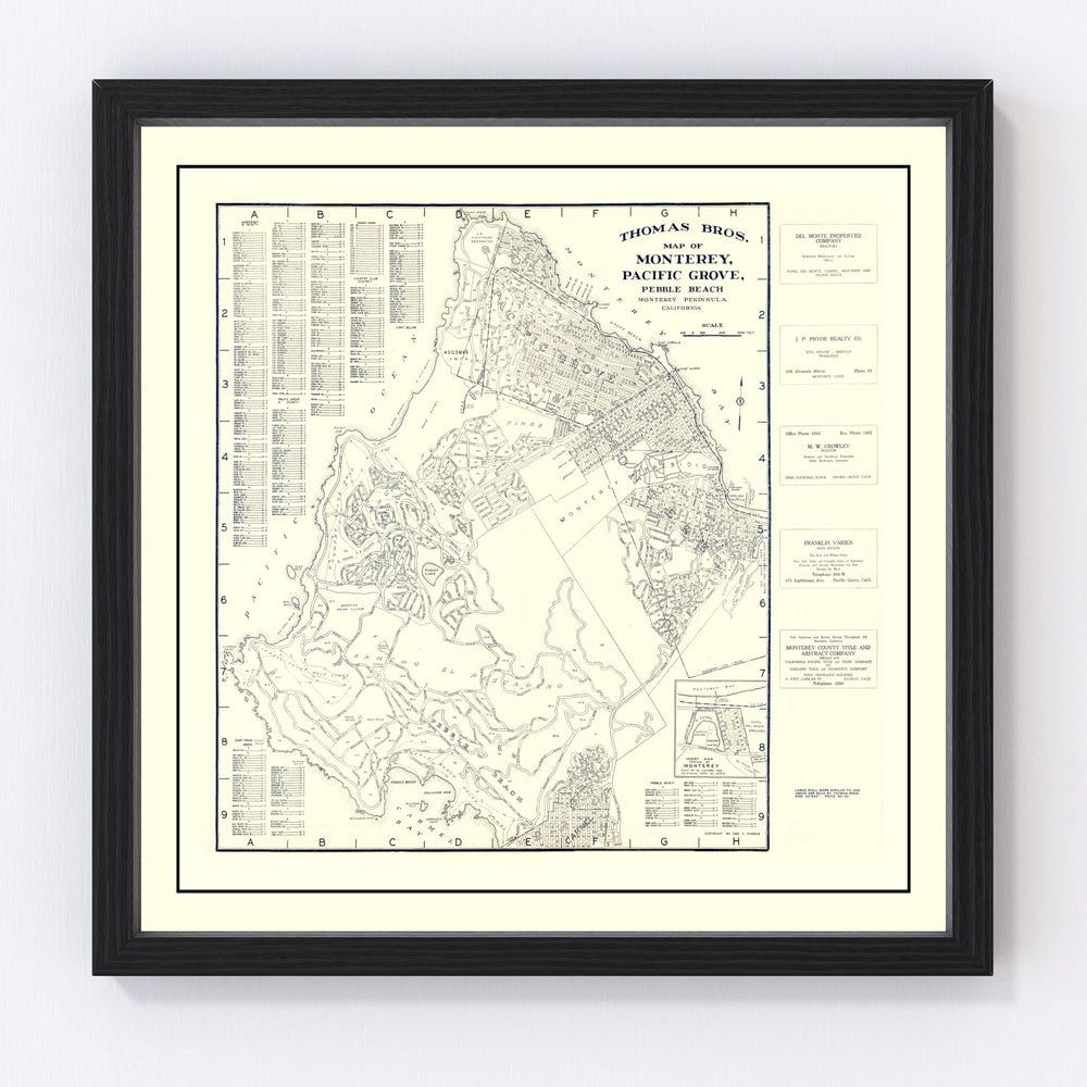 Monterey Vintage Map 1920