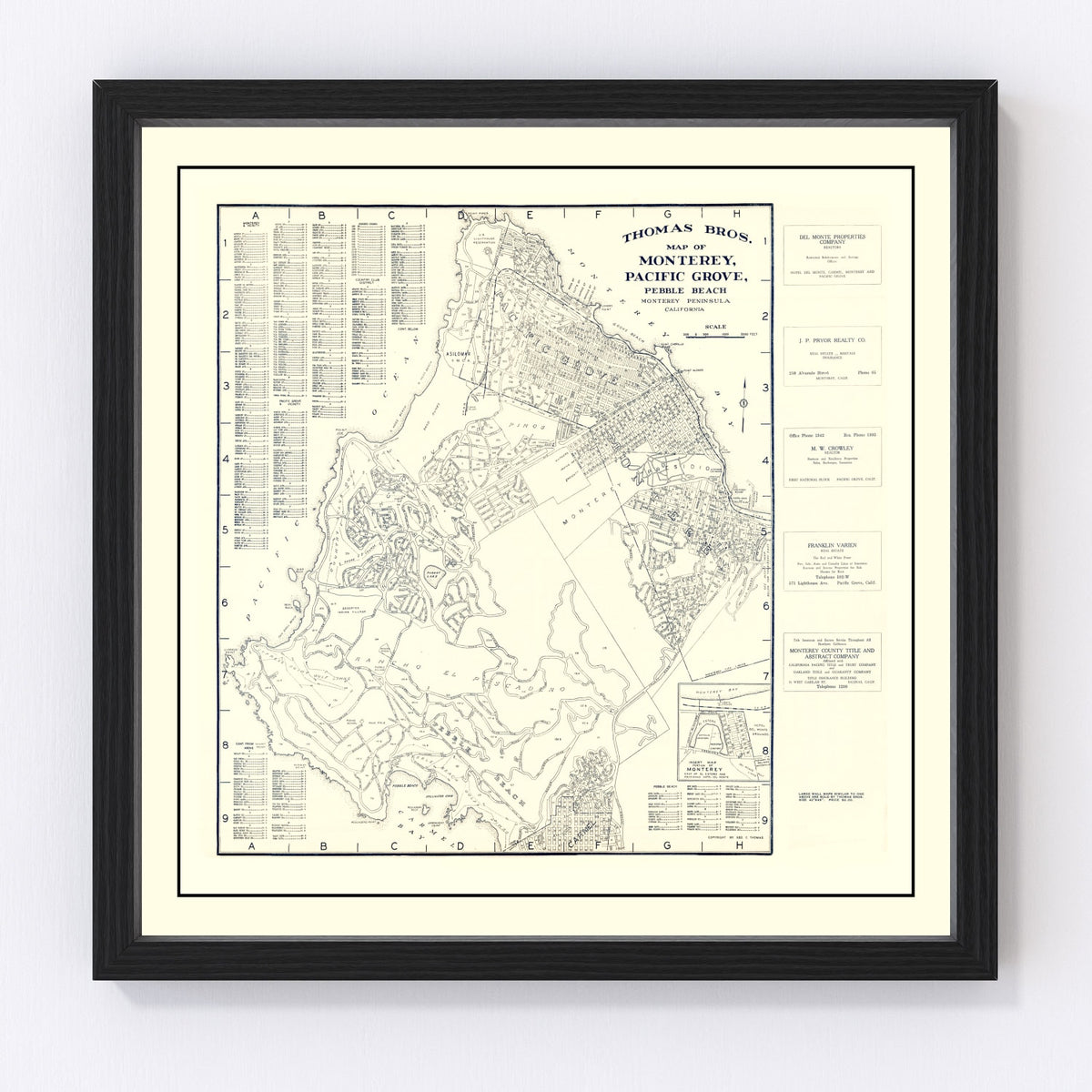 Monterey Vintage Map 1920