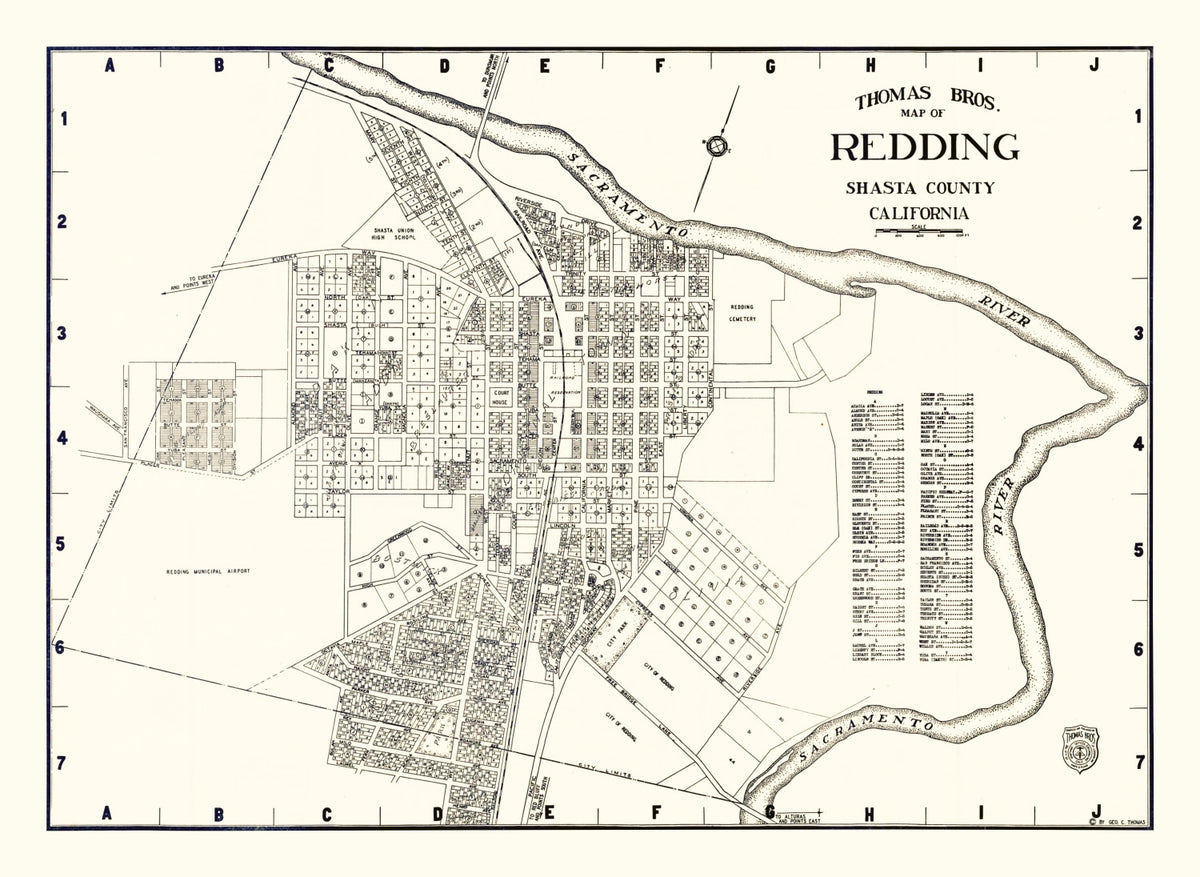 Preview of Vintage Map of Redding, California 1920