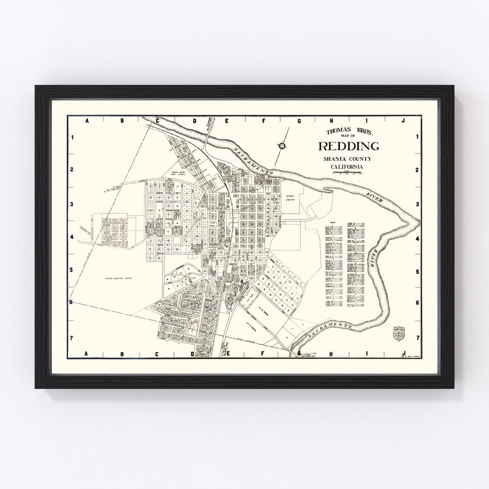 Redding Vintage Map 1920
