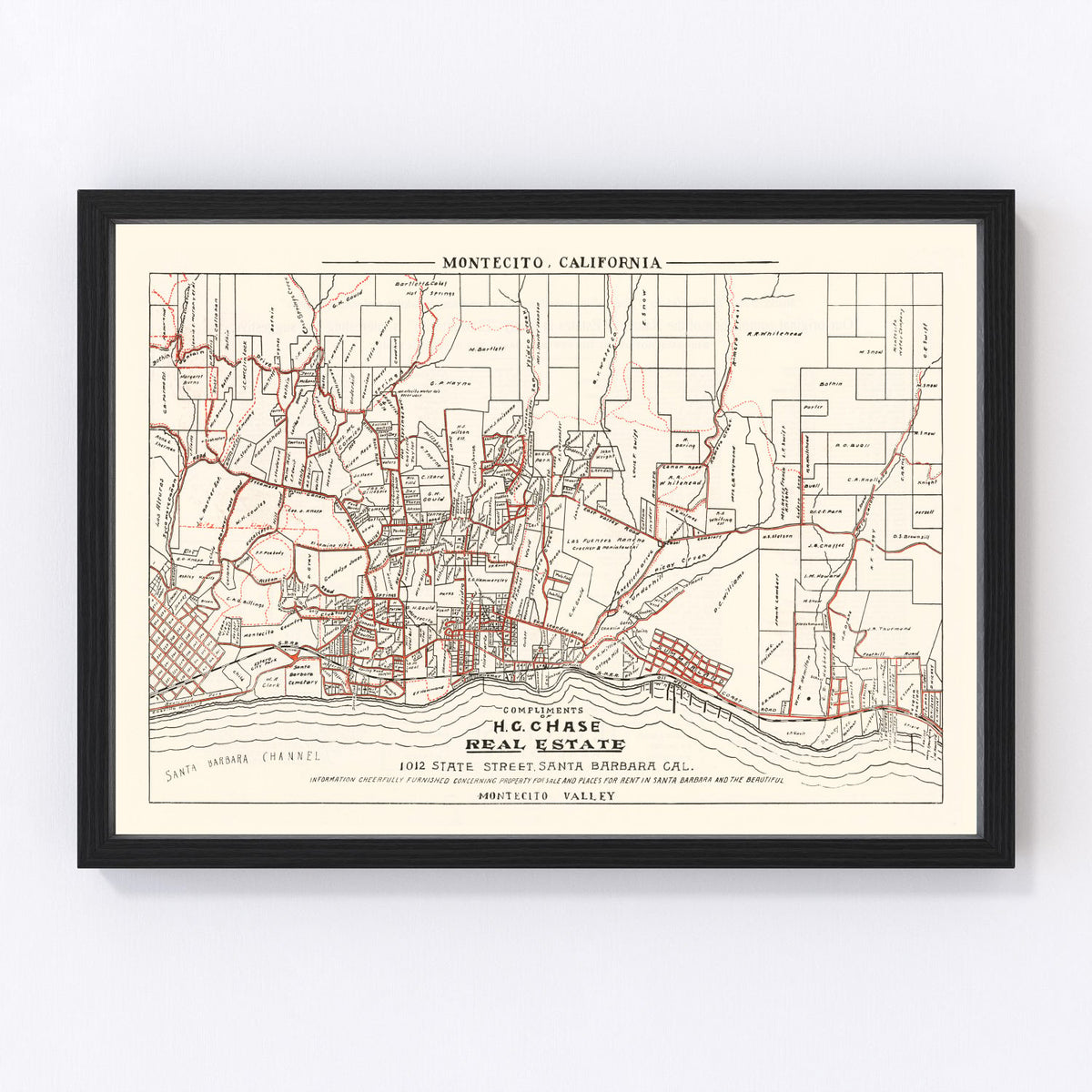 Montecito Vintage Map 1924