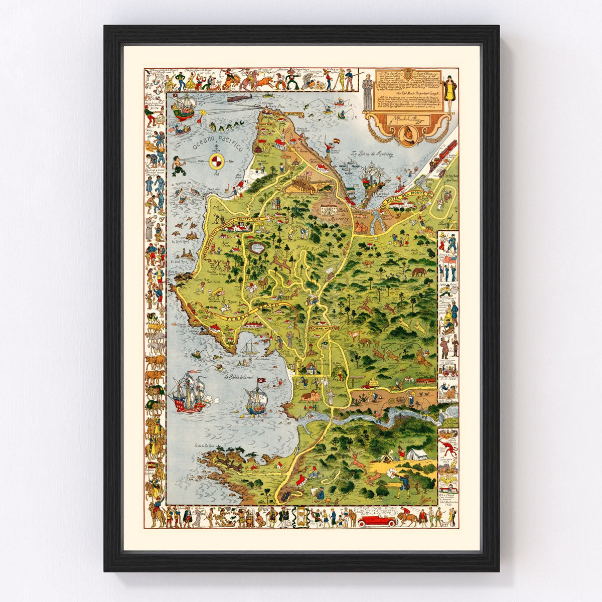 Monterey Peninsula Vintage Map 1926