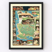 Seventeen Mile Drive California Vintage Map 1927