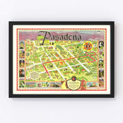 Pasadena Vintage Map 1933