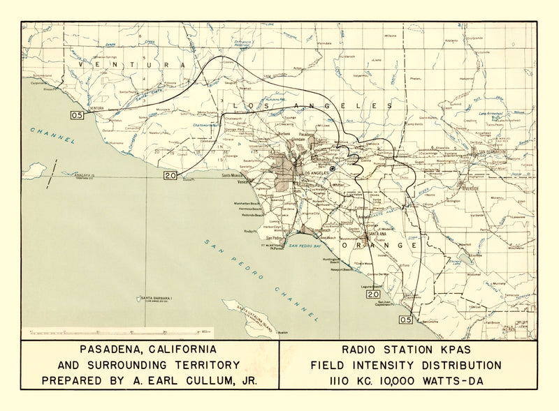 Size comparison using Vintage Map of Pasadena, California 1935