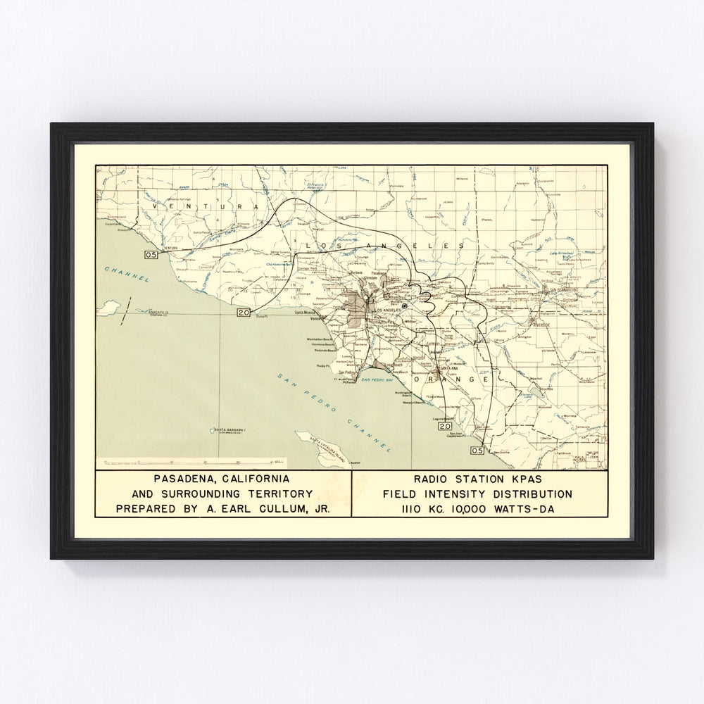 Pasadena Vintage Map 1935