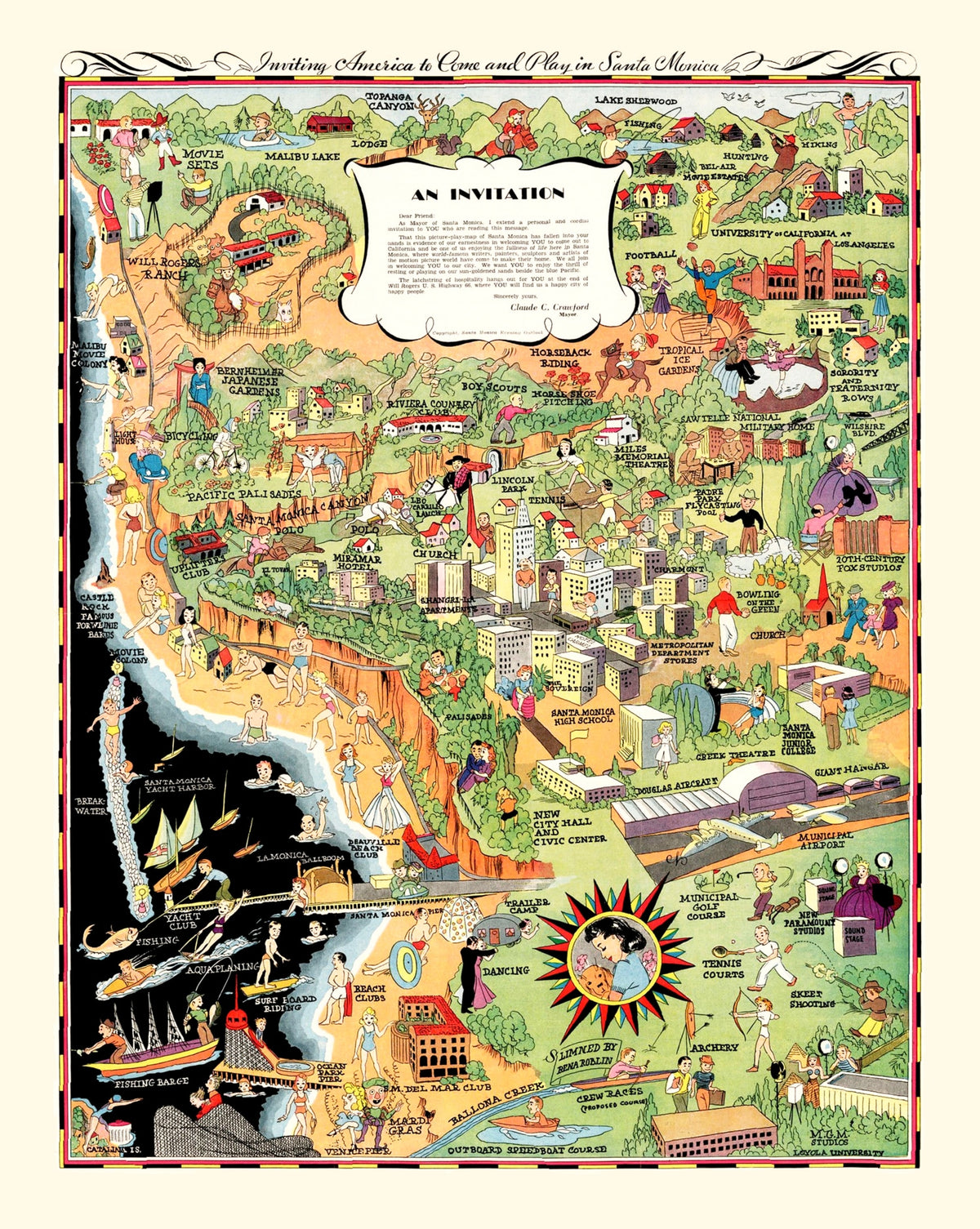 Preview of Vintage Map of Santa Monica, California 1940