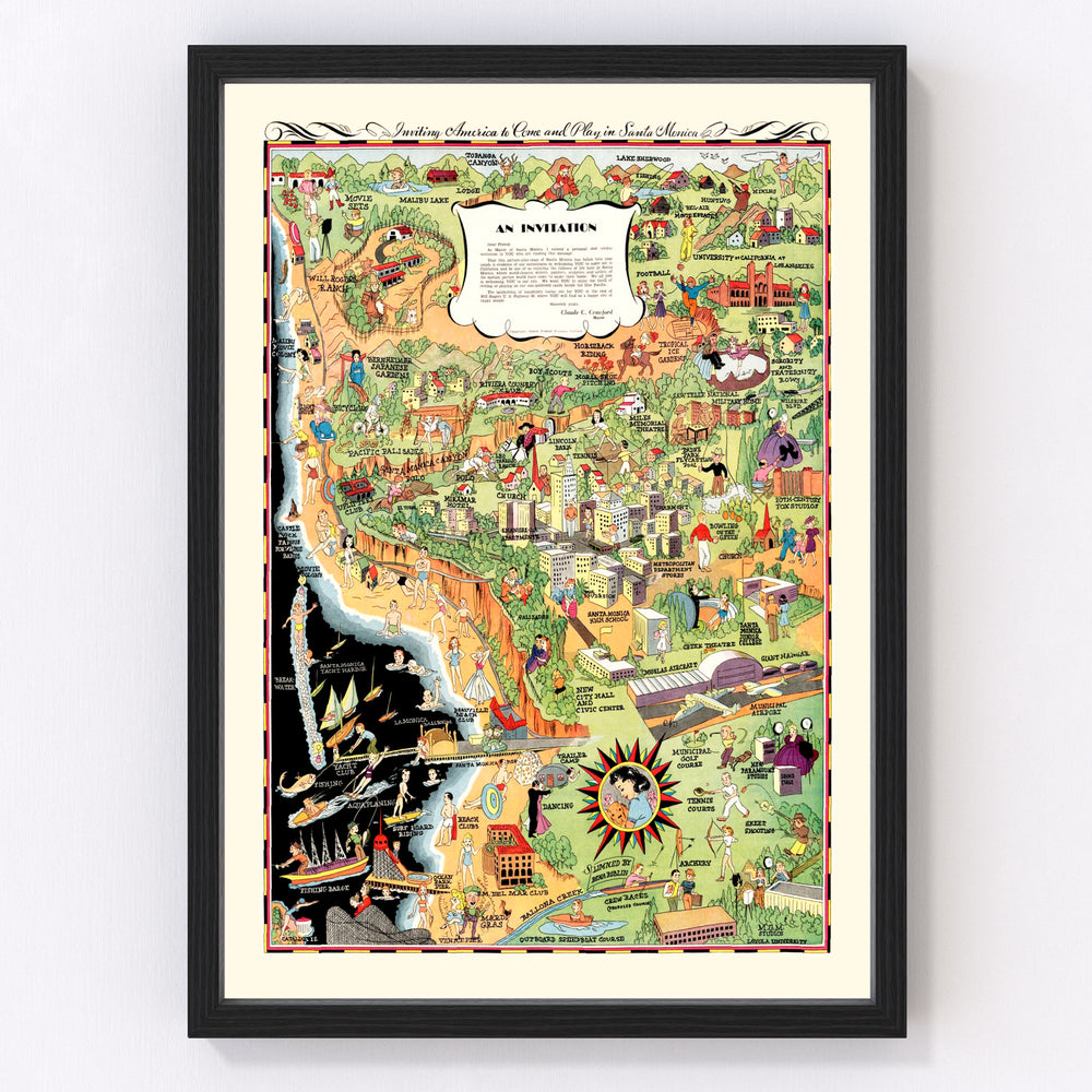 Santa Monica Vintage Map 1940