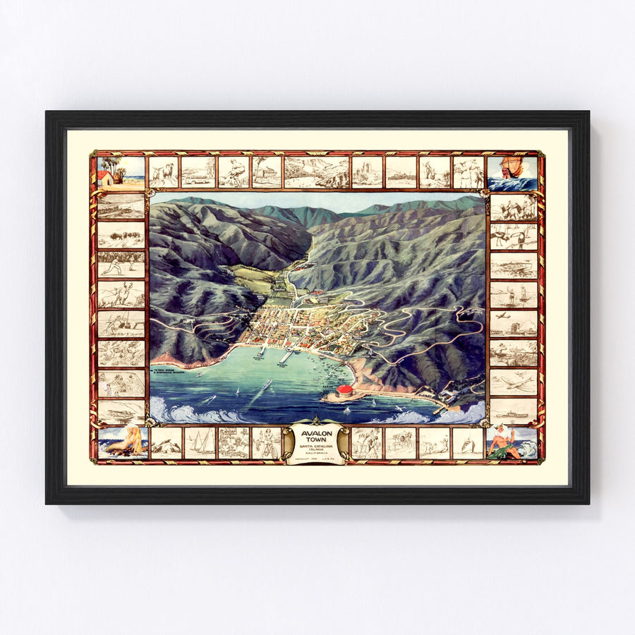 Avalon Santa Catalina Island Vintage Map 1948