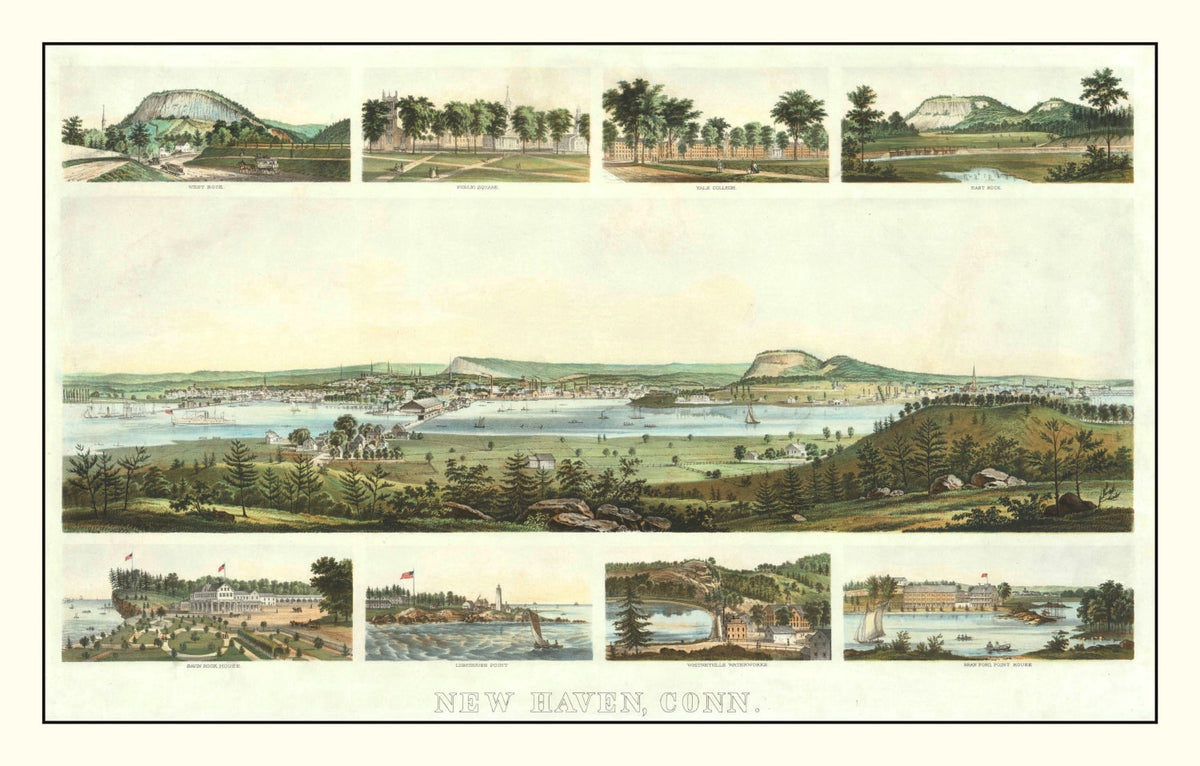 Preview of Vintage Map of New Haven, Connecticut 1862