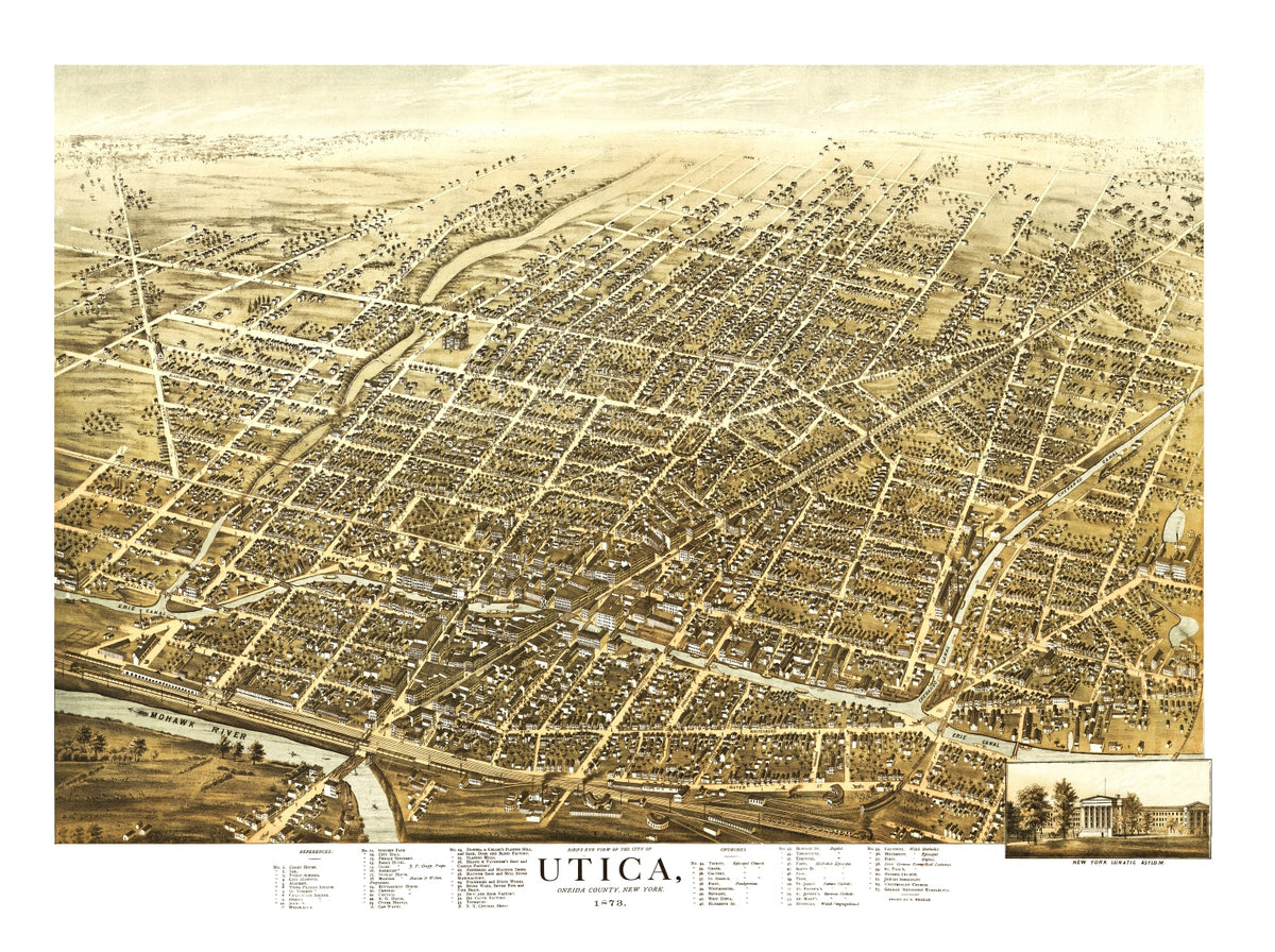 Preview of Vintage Map of Utica, New York 1873