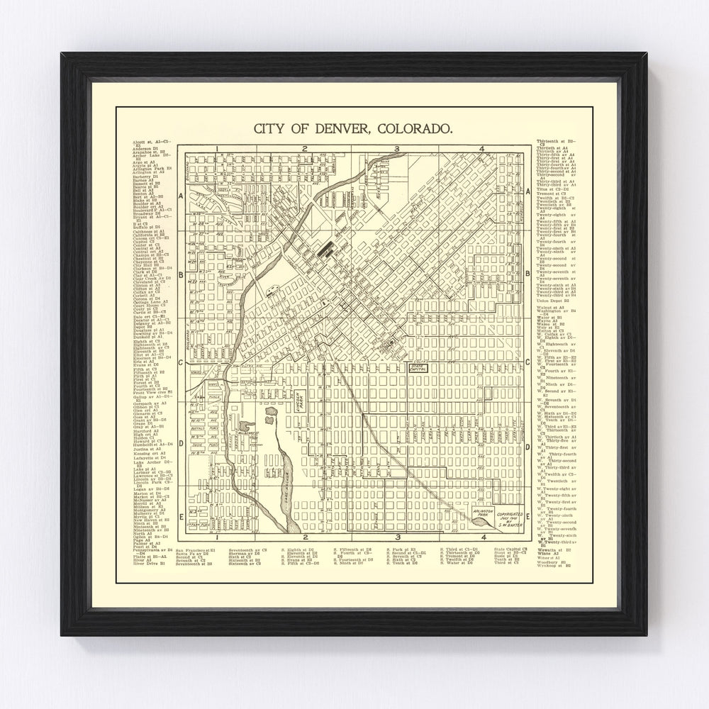 Denver Vintage Map 1901