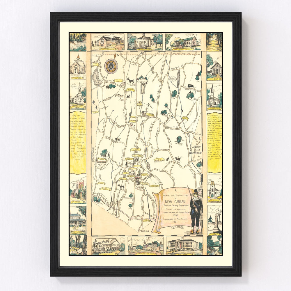 New Canaan Vintage Map 1930