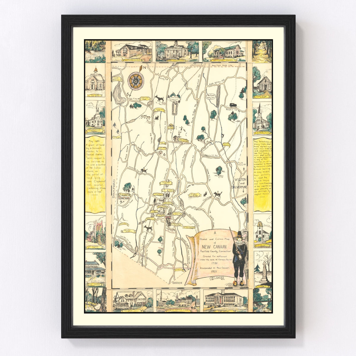 New Canaan Vintage Map 1930