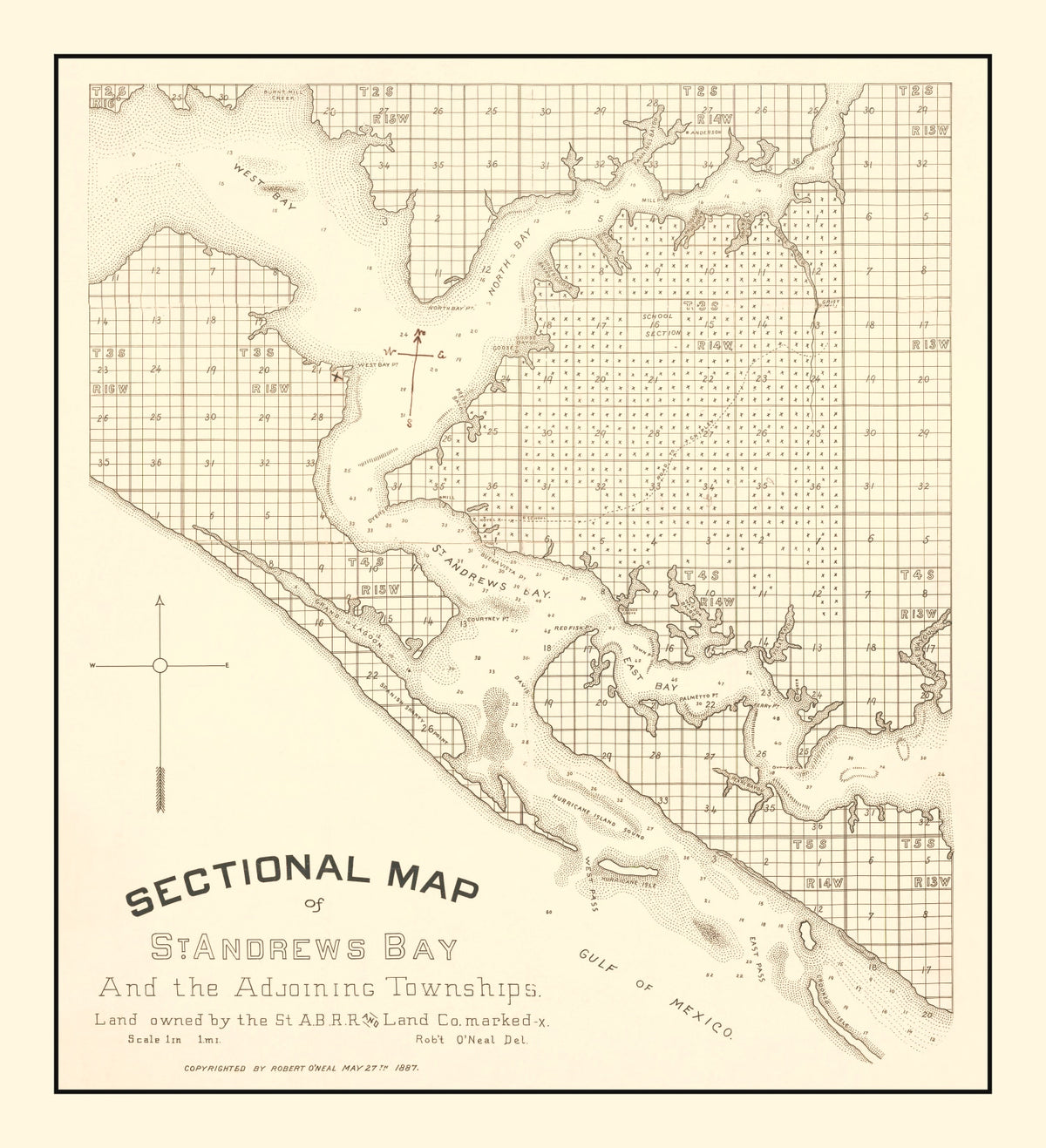 Preview of Vintage Map of Panama City, Florida 1887