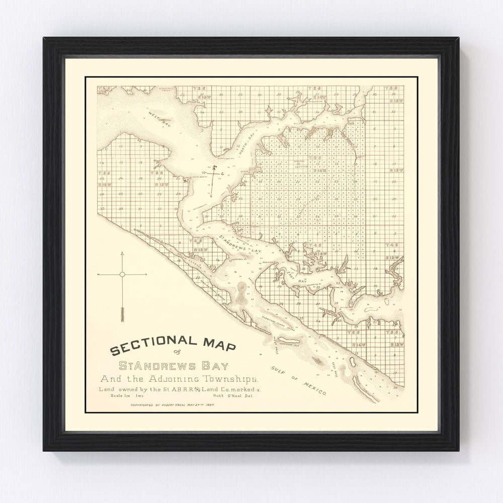 Panama City Vintage Map 1887