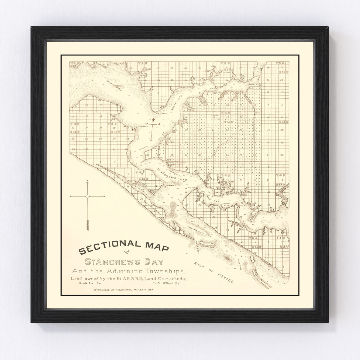 Panama City Vintage Map 1887