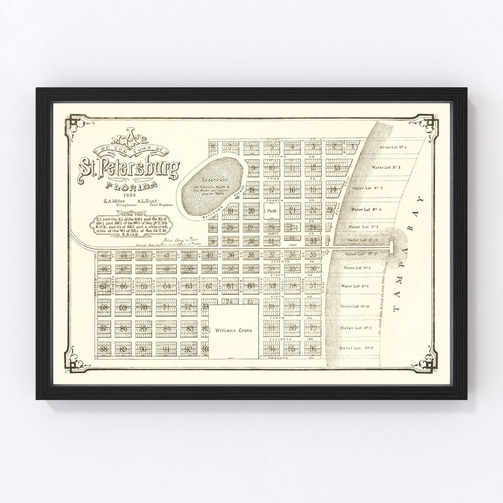 St. Petersburg Vintage Map 1889