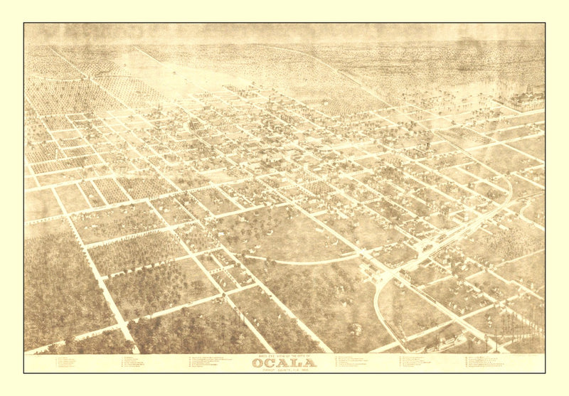 Size comparison using Vintage Map of Ocala, Florida 1892