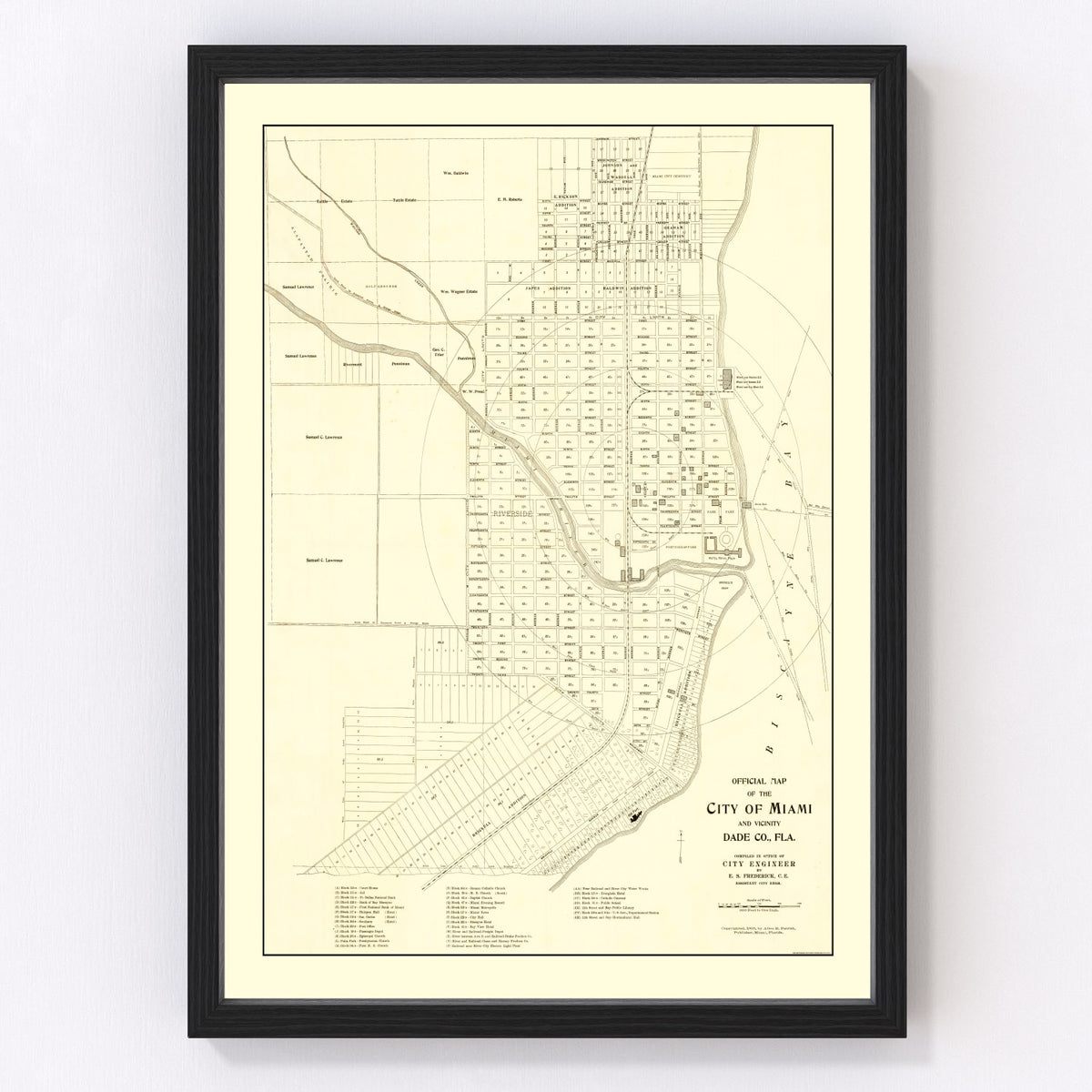 Miami Vintage Map 1905