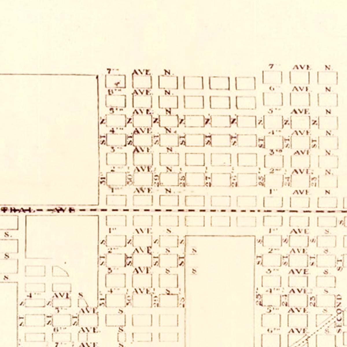 Restored historic details from the 1918 city map of St. Petersburg, Florida