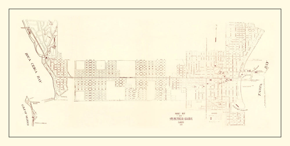 Vintage Map of St. Petersburg, Florida 1918 print style example