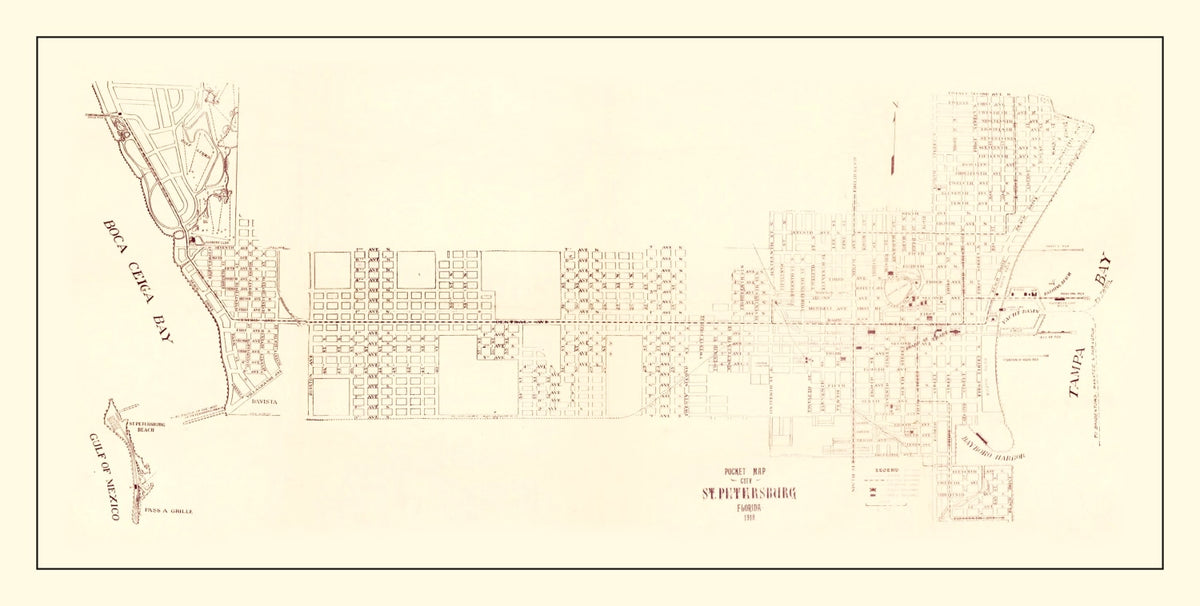 Preview of Vintage Map of St. Petersburg, Florida 1918