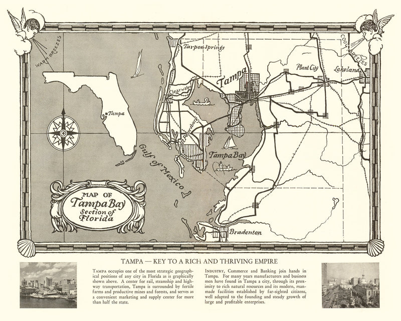 Size comparison using Vintage Map of Tampa, Florida 1928