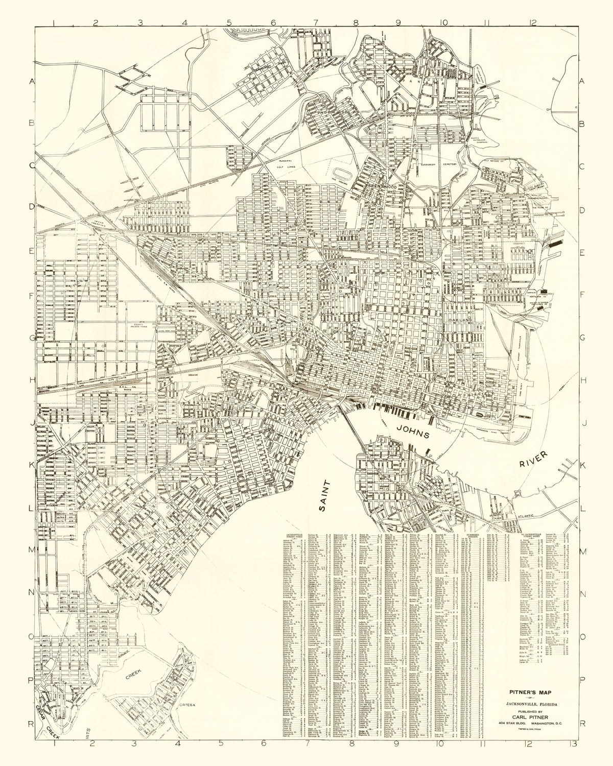 Preview of Vintage Map of Jacksonville, Florida 1929